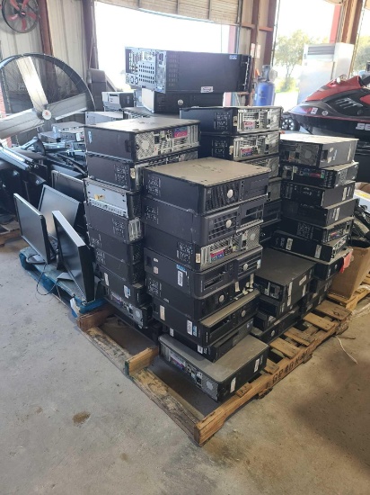(2) Pallets with CPU Towers & Computer Monitors