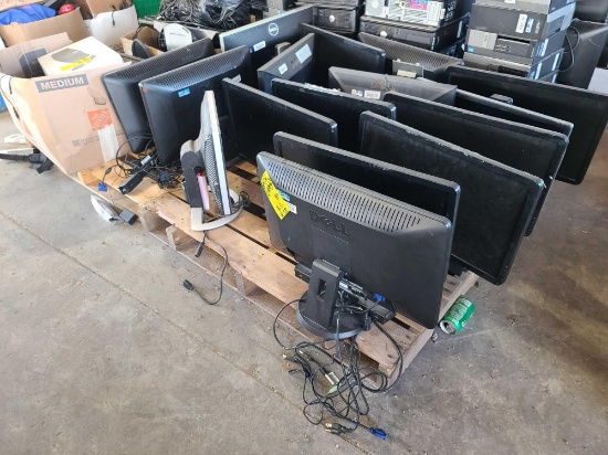 (1) Pallet of Computer Monitors and (1) Pallet of Misc. Cords, etc.