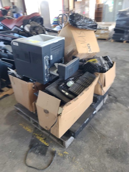 Pallet of Misc. Printers, Chargers, Keyboards, Etc.