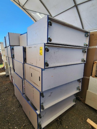 (2) Pallets of Rolling Cubby Storage Cabinets