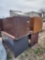 Group of Wooden Office Desks, (1) Mobile Workstation Cart, (1) Mobile Office Laptop Bag, Etc