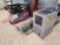 (2) Black Rubber Flooring Rolls, Silver Audio Visual Cart, (3) Purple Arm Chairs, etc,