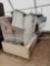 Group of Assorted Chairs, (3) Book Shelfs, (1) Office Desk, Group of Shelving Parts