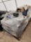 (2) Pallets w/ Desktops, Christmas Decor Tree, Bins w/ Christmas Decorations