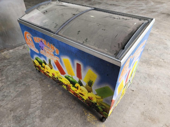 Commercial Ice Cream Freezer w/ Sliding Doors