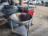 (1) Mobile Stainless Steel Mixing Bowl Stand, (1) S/S Utility Cart, (3) Red/Blue Ice Coolers, Etc