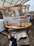 (1) Pallet w/ Tables, Classroom Carpets, Wooden Plexiglass Dividers,