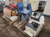 Group of Student Chairs, (3) Printers, (1) EIKI Projector, (1) GBC Thermal Laminator Machine, Etc