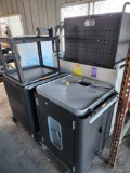 3 Charging Stations on Wheels, 1 Metal Cart on Wheels, 1 Small Metal Cart on Wheels w/Pin Pad, Easel
