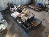 2 Pallets w/ Weights, Golds Gym Parts