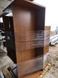 Hon Oak Corner Desk & Hon Oak 4 Shelf Bookcase