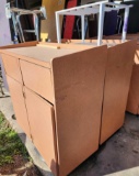 (2) Double Trash Receptacles, (1) Misc. Small Rack