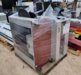 (2) Gray Wood HVAC Training Carts, (1) Rolling Laptop Stand, (1) Folding Laptop Stand, Etc