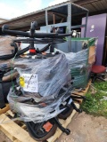 Pallet of Rolling Chairs, Green Utility Cart, Misc. Wires and Metal Parts