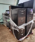 (2) File Cabinets, (2) Carts, Shelf Cabinet, Cisco Catalyst 4600, Panasonic Adapter, Bin w/ Misc.