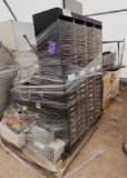 Group of Red/Yellow Student Chairs, (3) Student Desks, (1) Mail/Literature Paper Storage Org., Etc