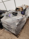 (2) Pallets w/ Desktops, Christmas Decor Tree, Bins w/ Christmas Decorations