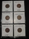 (6) Indian Head Cents (1885, 1886, 1888, 1901,1904 & 1908)