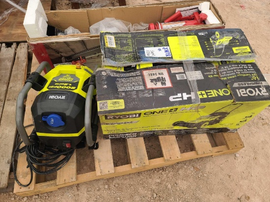 Ryobi 2000 PSI Electric Pressure Washer, Central Machinery Hydraulic Log Splitter