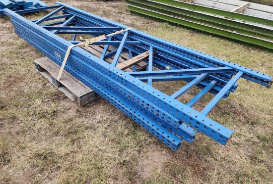 4 Pieces of Blue Pallet Racking on Pallet