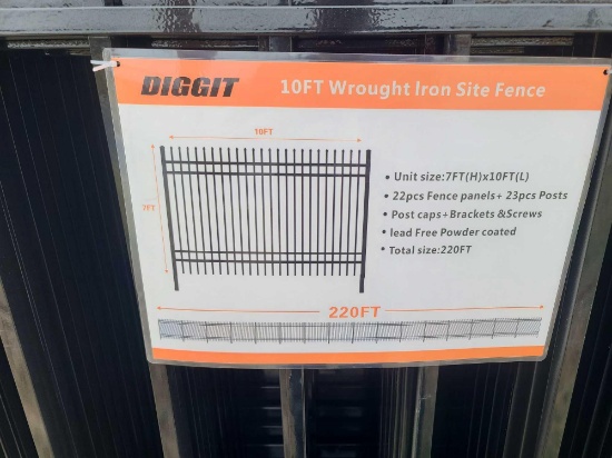 2024 Unused Diggit 10 FT Wrought Iron Site Fencing
