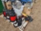 (3) Coffee Shuttles, Shrink Unit, Srl# 8804, Group of White Baskets, Rolling Caster, Gardening Tools