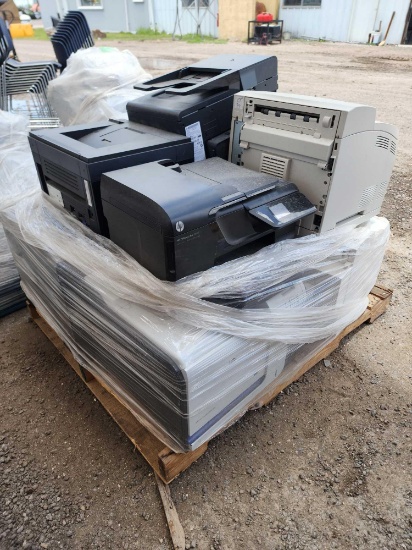 Group of HP Printers on a Pallet