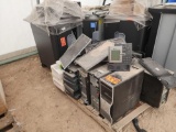 Group of Computer Towers, Group of Desk Top Monitors, Group of Keyboards, Mobile Charging Cart,