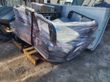 (2) Pallets w/Grey School Bus Seats, Seatbelts, Misc. Items