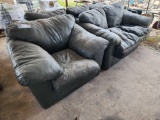 (1) 3-Seater Leather Sofa, (1) Leather Sofa Chair, (1) Leather Loveseat