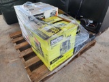 Ryobi Electric Pressure Washer, Ridgid Wet/Dry Vac, Ryobi Wet Tile Saw on a Pallet