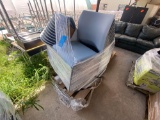 Group of Gray Stackable Chairs on 1 Pallet