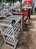 (3) 3-Shelf Utility Cart, (1) Black Rolling Trash Bin, (1) Commercial Dish/Tray Cart, Plus
