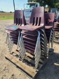 (1) Pallet w/Maroon Stackable Student Chairs...