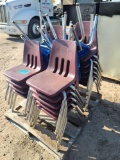 (1) Pallet w/Blue and Maroon Stackable Student Chairs...