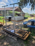 (1) Wooden Desk and (4) Student Desks w/Open Front Book Boxes on a Pallet