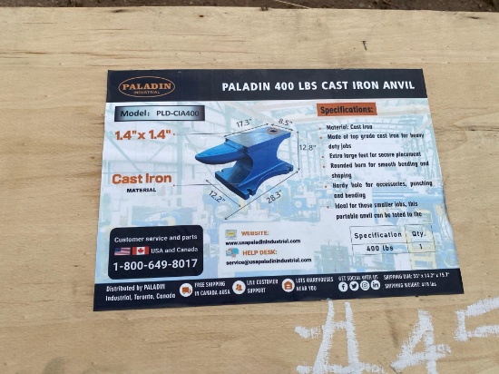 2024 Unused Paladin PLD-CIA400 400LBS Cast Iron Anvil