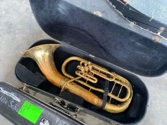 (1) Trombone w/ Carry Case, (1) Euphonium w/ Carry Case