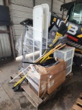 (1) Pallet w/Brooms, (2) Hand-Sanitizer Dispensers, Plastic Storage 3-Drawer, Plus