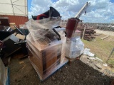 Rolling Office Chairs, Metal Red-Cushion Chairs, (1) Boxing Bag, Group of Wooden Shelves, Plus