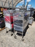 Stainless Steel Racks, Group of Stainless Steel Food Containers, Lab Scale