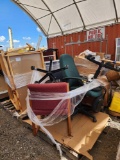 Group of Office Chairs, Group of Wooden Tables on 2 Pallets