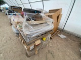 Storage Bins, Wood Reading Chairs, Books on 2 Pallets