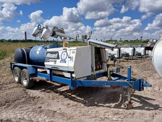 Allmand Maxi-Lite Sho-HD 20KW Series Towable Light Tower w/2 Liquid Tanks on Trailer