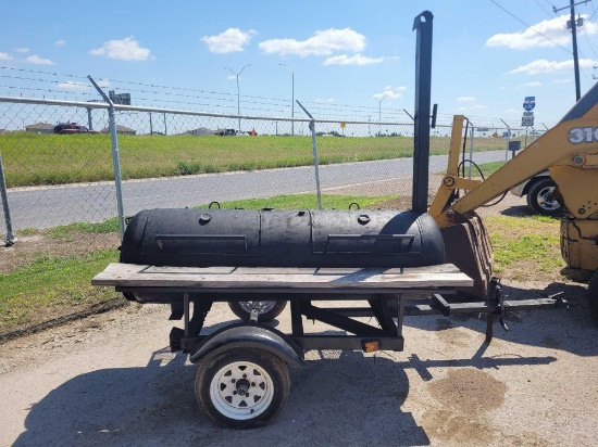 Custom Made BBQ Pit on Trailer, 4x7 *RECEIPT SERVES AS BILL OF SALE