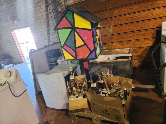 Group of Trophies, Group of Glass Displays, Bird house, mics.