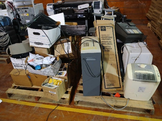 Calculators, Adjustable Crutches, Fans, Cash Register and Misc.