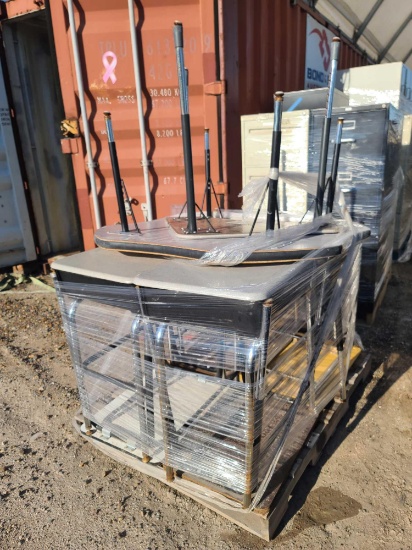 (1) Pallet w/ Student Desks and (2) Small School Children's Table