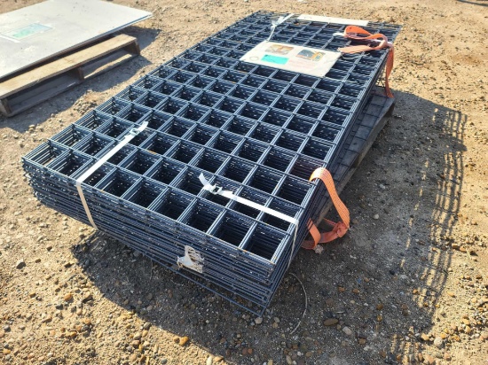 Grey Metal Rail Panel, 6 Gauge welded 4 in. x 4 in. Mess Pattern, L 36 in. x W 72 in. (40pcs/Pack)