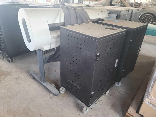 (2) Mobile Laptop/Tablet Charging Carts, iPF710 Printer